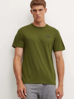 The North Face t-shirt M S/S Simple Dome Tee męski kolor zielony z nadrukiem NF0A87NGPIB1