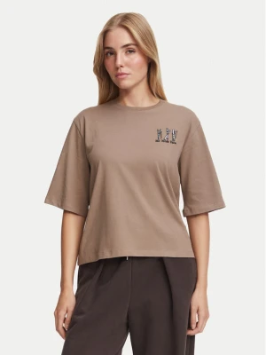 The North Face T-Shirt NF0A8JAP Beżowy ciemny Boxy Fit