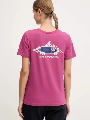 The North Face t-shirt Outdoor Graphic damski kolor różowy NF0A8C226EO1