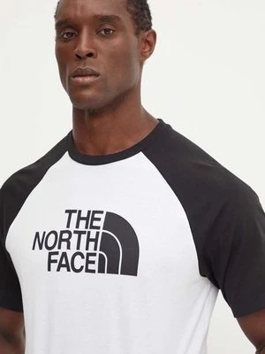 The North Face t-shirt Raglan Easy Tee męski kolor biały z nadrukiem NF0A8A6EFN41