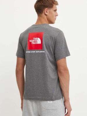 The North Face t-shirt S/S Redbox Tee męski kolor szary z nadrukiem NF0A87NPDYY1