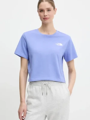 The North Face t-shirt Simple Dome Cropped Slim damski kolor fioletowy NF0A87U40YI1