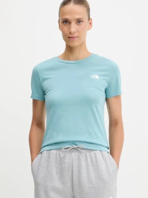 The North Face t-shirt Simple Dome damski kolor niebieski NF0A87NHBOA1