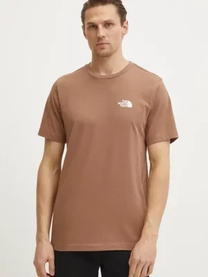 The North Face t-shirt Simple Dome męski kolor brązowy z nadrukiem NF0A87NG6IH1