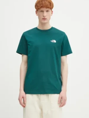 The North Face t-shirt Simple Dome męski kolor zielony gładki NF0A87NG6GI1