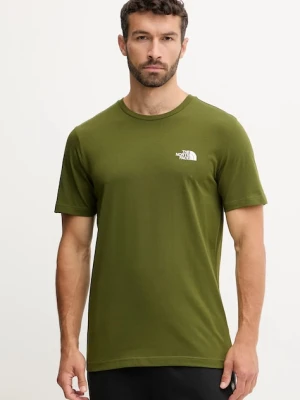 The North Face t-shirt Simple Dome męski kolor zielony z nadrukiem NF0A87NGBRI1