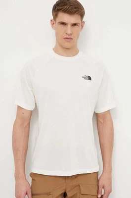 The North Face t-shirt sportowy Foundation kolor beżowy gładki NF0A87FQQNI1