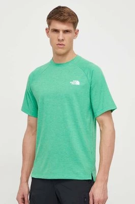 The North Face t-shirt sportowy Foundation kolor zielony gładki NF0A87FQPPO1