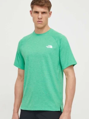 The North Face t-shirt sportowy Foundation kolor zielony gładki NF0A87FQPPO1