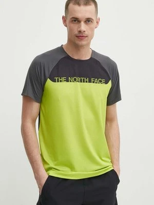 The North Face t-shirt sportowy kolor zielony wzorzysty NF0A87TYWIP1