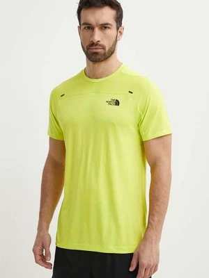 The North Face t-shirt sportowy Mountain Athletics kolor zielony z nadrukiem NF0A87CGRIQ1