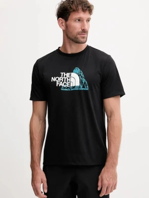 The North Face t-shirt sportowy Mountain Foundation męski kolor czarny wzorzysty NF0A8E19JK31
