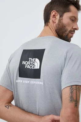 The North Face t-shirt sportowy Reaxion kolor szary z nadrukiem NF0A4CDWX8A1