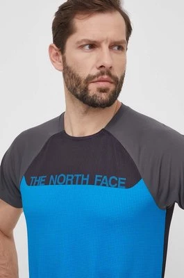 The North Face t-shirt sportowy Trail Jammer kolor niebieski wzorzysty NF0A87TYWIN1