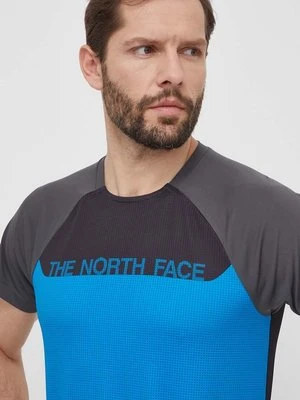 The North Face t-shirt sportowy Trail Jammer kolor niebieski wzorzysty NF0A87TYWIN1