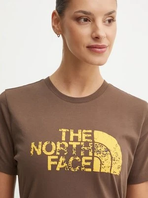 The North Face t-shirt Tee -Seasonal Logo Pack damski kolor brązowy NF0A89CT1OI1