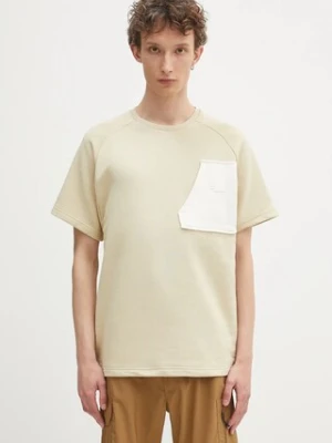 The North Face t-shirt Terry Relaxed męski kolor beżowy wzorzysty NF0A8C283X41