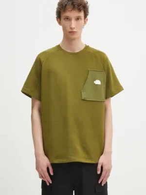 The North Face t-shirt Terry Relaxed męski kolor zielony z aplikacją NF0A8C28PIB1