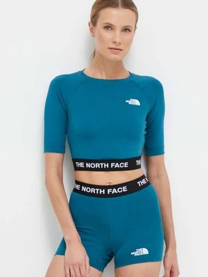 The North Face t-shirt treningowy kolor turkusowy