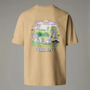 The North Face T-shirt Unisex O Kroju Oversize Mountain Cleanup Khaki Stone Rozmiar M male