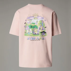 The North Face T-shirt Unisex O Kroju Oversize Mountain Cleanup Pink Moss Rozmiar XXS male