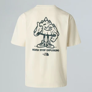 The North Face T-shirt Unisex O Kroju Oversize Mountain Fun White Dune Rozmiar XL male