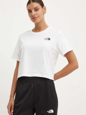 The North Face t-shirt W Simple Dome Cropped Slim Tee damski kolor biały NF0A87U4FN41