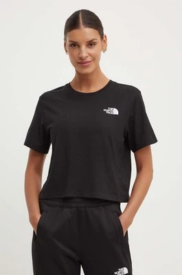 The North Face t-shirt W Simple Dome Cropped Slim Tee damski kolor czarny NF0A87U4JK31