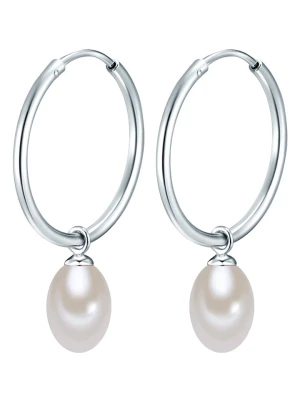 The Pacific Pearl Company Srebrne kolczyki-kreole z perłami rozmiar: onesize