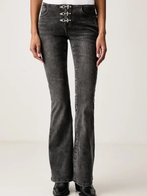 The Ragged Priest jeansy flare damskie czarny