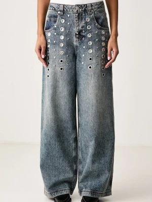 The Ragged Priest jeansy relaxed fit damskie niebieski