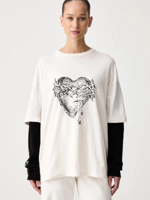 The Ragged Priest longsleeve damski bawełniany z elastanem beżowy