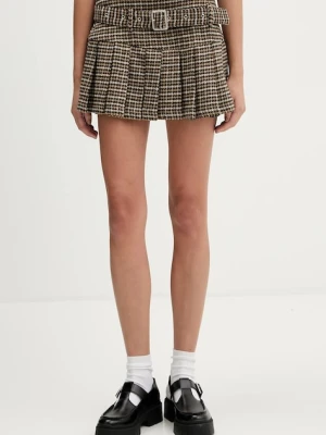 The Ragged Priest spódnica kolor brązowy mini rozkloszowana RPAW251057WV