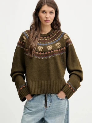 The Ragged Priest sweter damski kolor zielony ciepły RPAW251055KW
