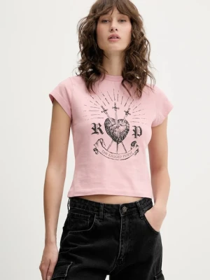 The Ragged Priest t-shirt bawełniany damski kolor różowy RPSS251083JS