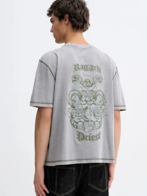 The Ragged Priest t-shirt bawełniany męski kolor szary z nadrukiem RPAW252010JS