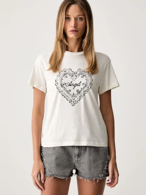 The Ragged Priest T-shirt damski bawełniany beżowy