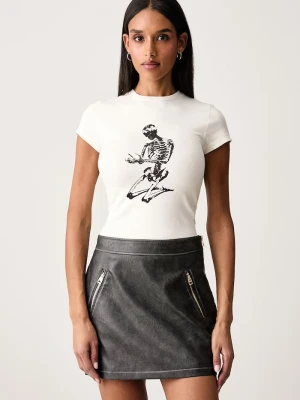 The Ragged Priest T-shirt damski bawełniany z elastanem beżowy