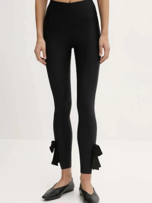The Sleeper legginsy damskie kolor czarny gładkie LLLG08P002B