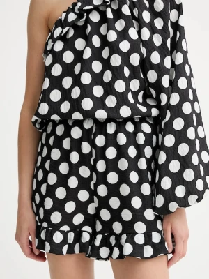 The Sleeper szorty damskie kolor czarny wzorzyste high waist CHSH02G097N