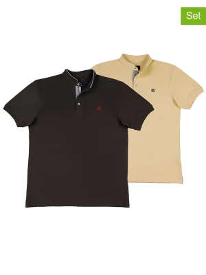 The Time of Bocha Koszulki polo (2 szt.) w kolorze żółto-ciemnobrązowym rozmiar: M