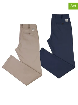 The Time of Bocha Spodnie chino (2 szt.) w kolorze antracytowo-beżowym rozmiar: 52