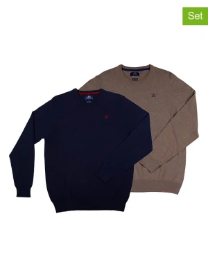 The Time of Bocha Swetry (2 szt.) w kolorze jasnobrązowym i granatowym rozmiar: XL