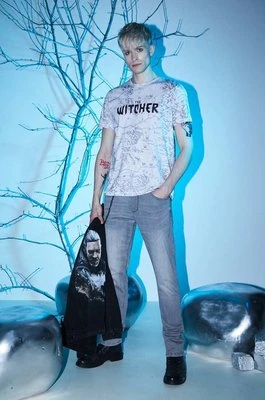 The Witcher x Medicine t-shirt bawełniany męski kolor biały z nadrukiem