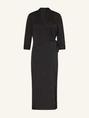 Theory Sukienka Kopertowa Z Jedwabiu Z Rękawami 3/4 schwarz