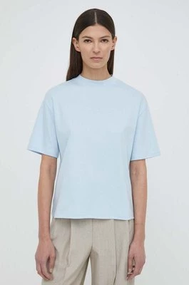 Theory t-shirt bawełniany kolor niebieski