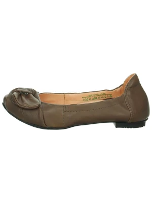 Think! Skórzane baleriny "Balla" w kolorze khaki rozmiar: 37