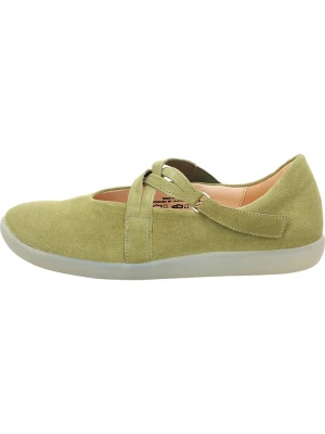Think! Skórzane baleriny w kolorze khaki rozmiar: 39,5