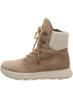 Think! Skórzane botki w kolorze beżowym rozmiar: 36