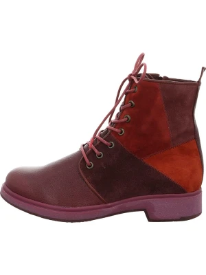 Think! Skórzane botki w kolorze czerwono-fioletowym rozmiar: 36